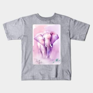 Elephant Watercolor Portrait 3 Kids T-Shirt